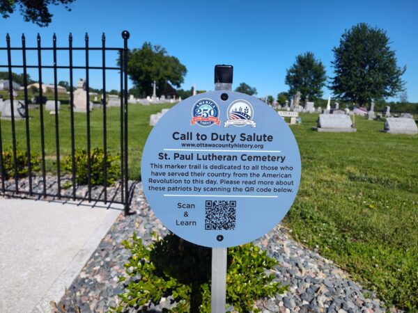 ST. PAUL LUTHERAN CEMETERY CALL TO DUTY SALUTE WAR MEMORIAL PLAQUE