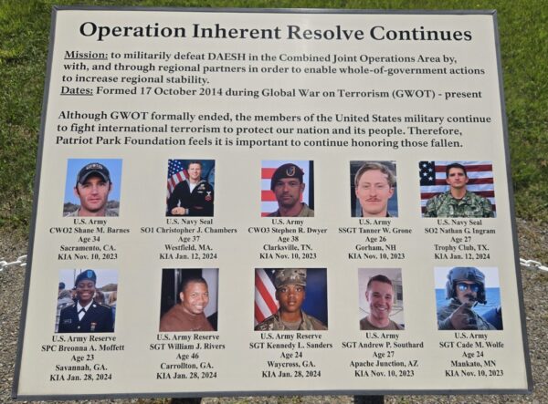 OPERATION INHERIT RESOLVE CONTINUES PLAQUE