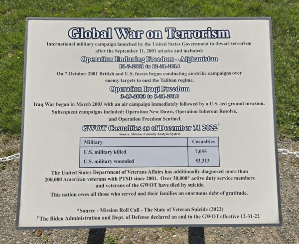 GLOBAL WAR ON TERRORISM PLAQUE