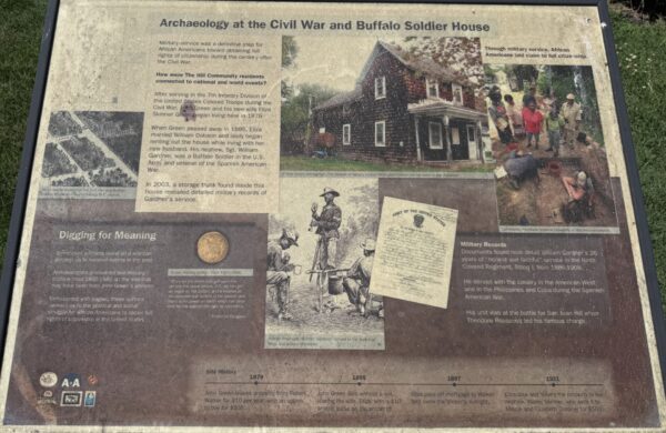 ARCHAEOLOGY AT THE CIVIL WAR AND BUFFALO SOLDIER HOUSE MEMORIAL PANEL