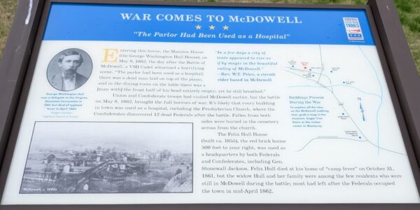 WAR COMES TO MCDOWELL MEMORIAL PANEL