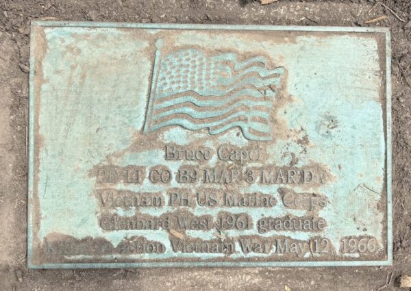 BRUCE CAPEL WAR MEMORIAL TREE PLAQUE