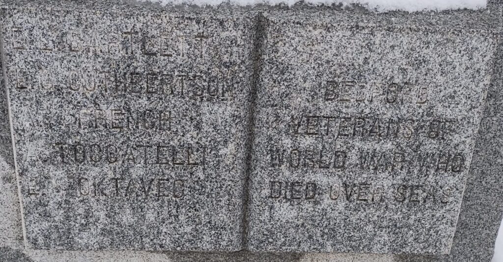 IN  REMEMBRANCE OF VETERANS OF WORLD WAR I MEMORIAL STONE B