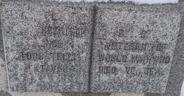 IN  REMEMBRANCE OF VETERANS OF WORLD WAR I MEMORIAL STONE B