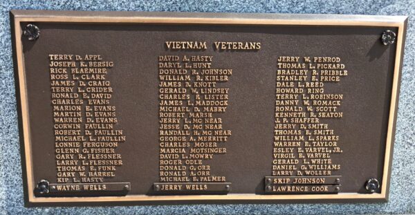 SAINT JOSEPH-OGDEN HIGH SCHOOL VETERANS MEMORIAL PLAQUE D
