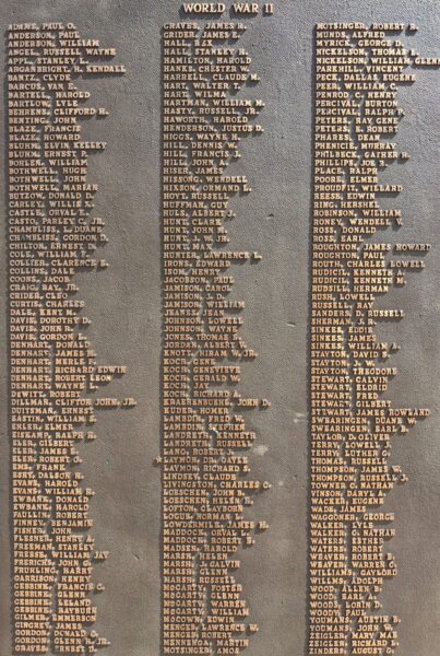 SAINT JOSEPH-OGDEN HIGH SCHOOL VETERANS MEMORIAL PLAQUE B