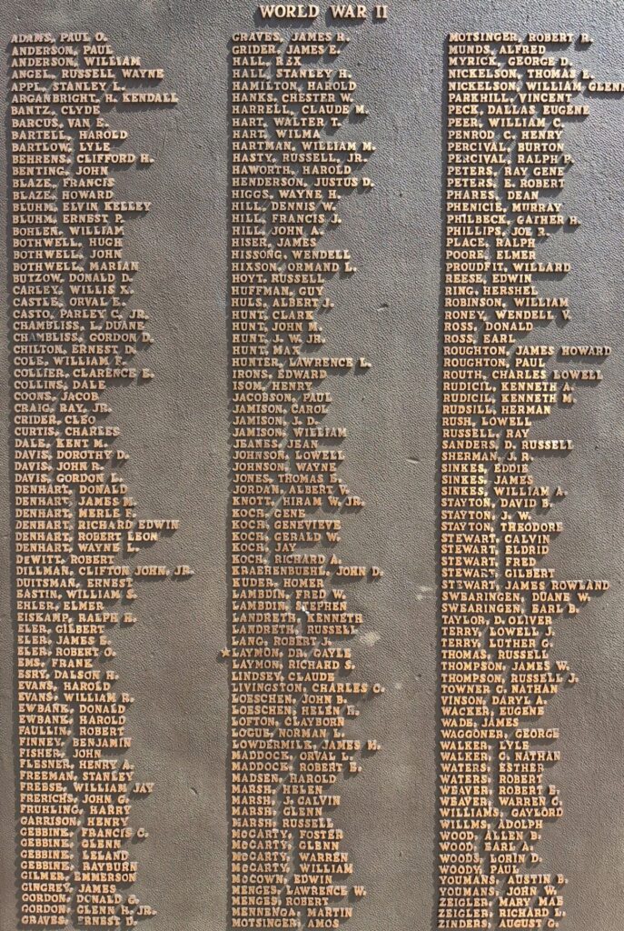 SAINT JOSEPH-OGDEN HIGH SCHOOL VETERANS MEMORIAL PLAQUE B