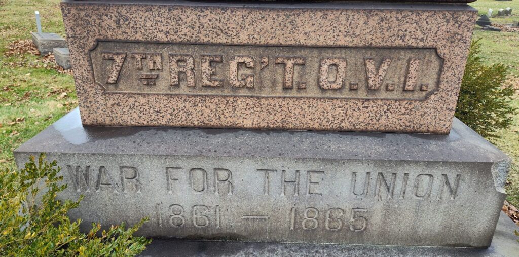 7TH REGT. O.V.I. WAR FOR THE UNION MEMORIAL STONE