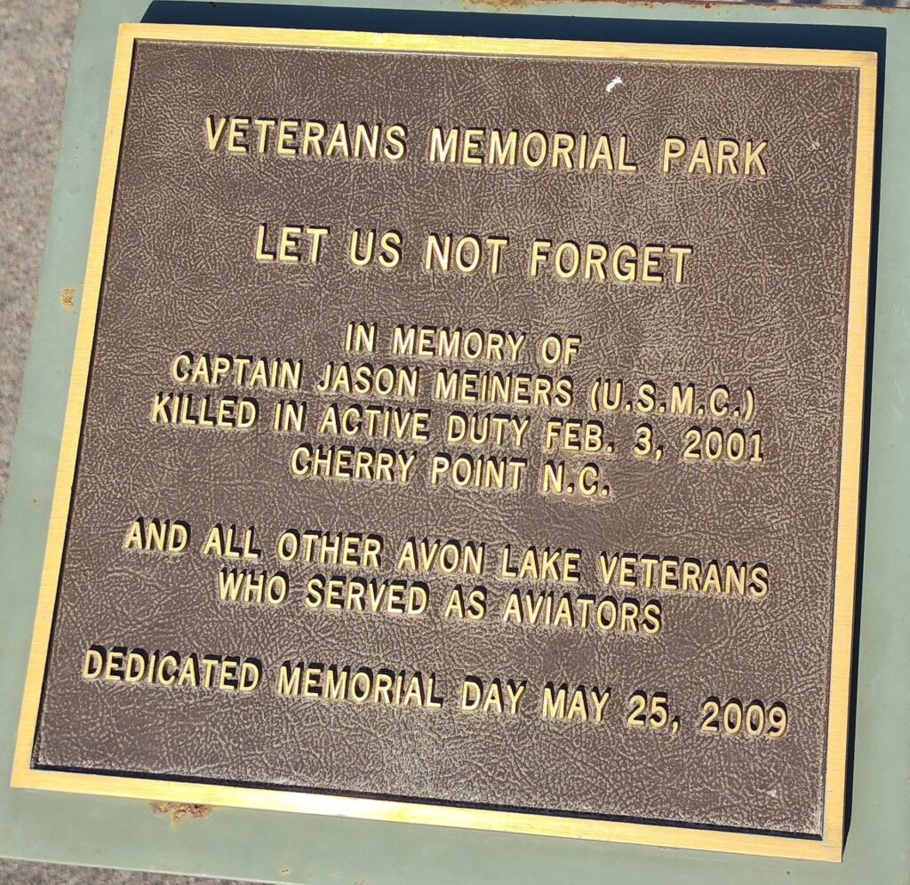 CAPTAIN JASON MEINERS (U.S.M.C.) WAR MEMORIAL PLAQUE4