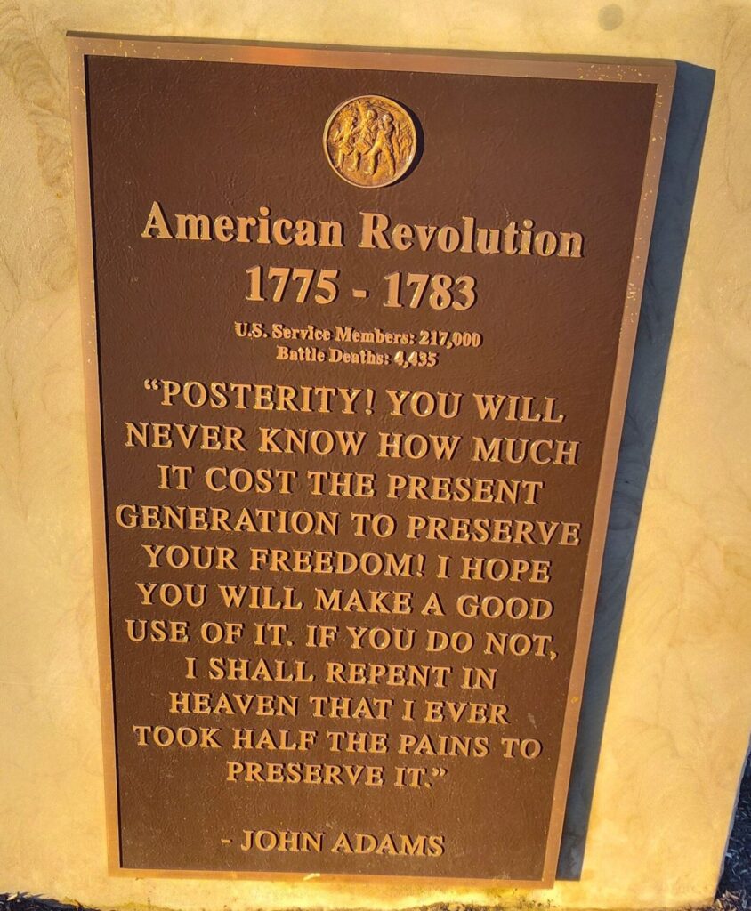 NORTH RIDGEVILLE AMERICAN REVOLUTIN WAR MEMORIAL PLAQUE