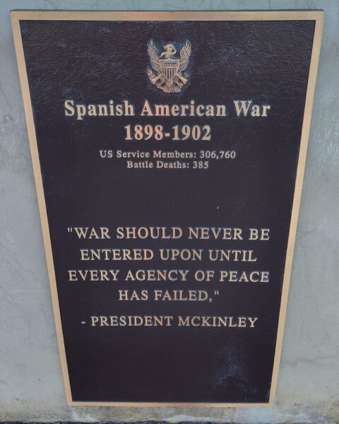 NORTH RIDGEVILLE SPANISH AMERICAN WAR MEMORIAL PLAQUE