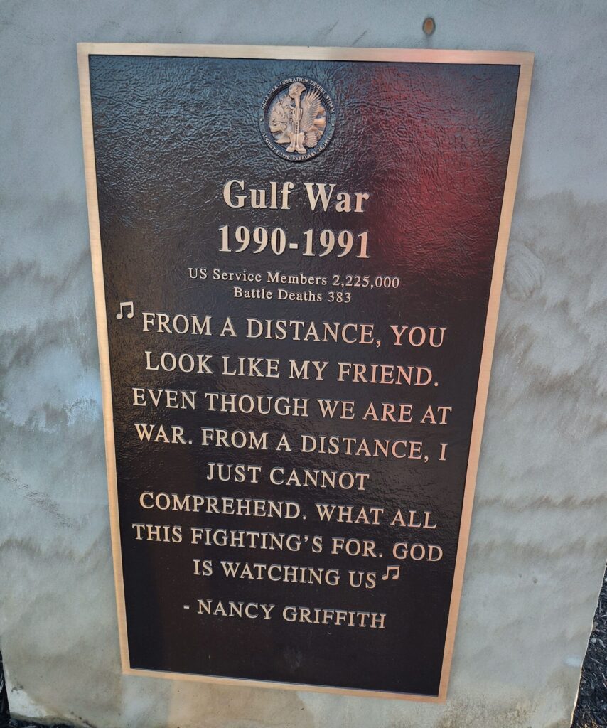 NORTH RIDGEVILLE GULF WAR MEMORIAL PLAQUE