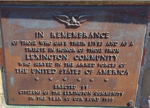 CITIZENS OF THE LEXINGTON COMMUNITY IN REMEMBRANCE MEMORIAL PLAQUE