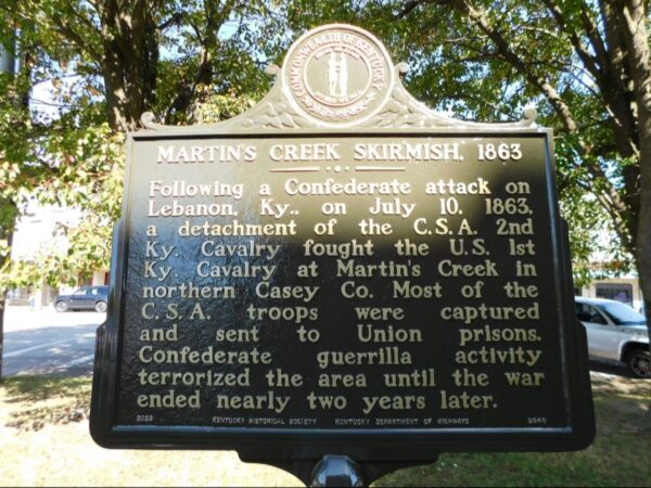 MARTIN’S CREEK SKIRMISH 1863 WAR MEMORIAL MARKER