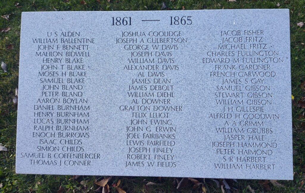 MILFORD CENTER CIVIL WAR HONOR ROLL MEMORIAL STONE A