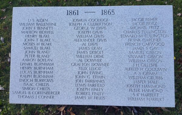 MILFORD CENTER CIVIL WAR HONOR ROLL MEMORIAL STONE A