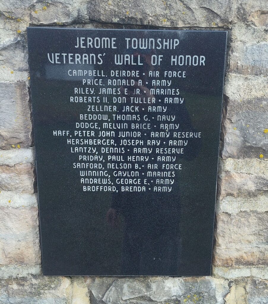 JEROME TOWNSHIP VETERANS WALL OF HONOR MEMORIAL STONE F
