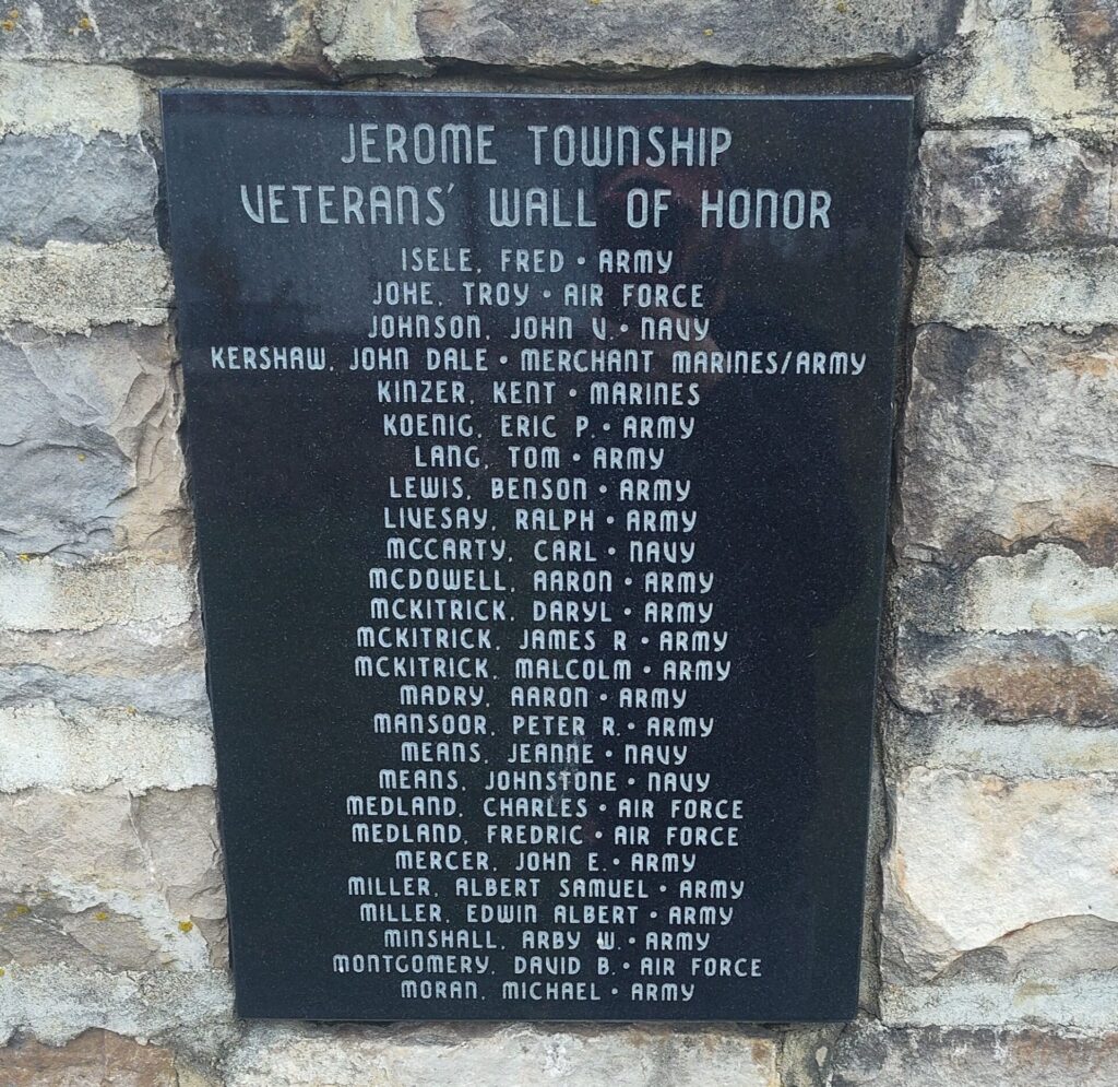 JEROME TOWNSHIP VETERANS WALL OF HONOR MEMORIAL STONE C