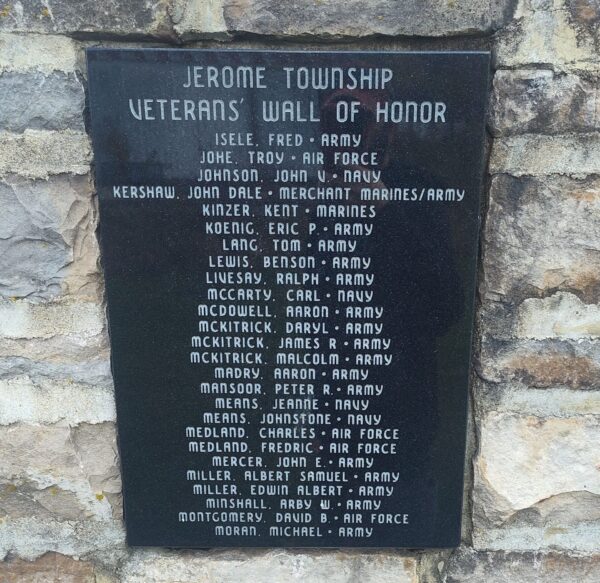 JEROME TOWNSHIP VETERANS WALL OF HONOR MEMORIAL STONE C