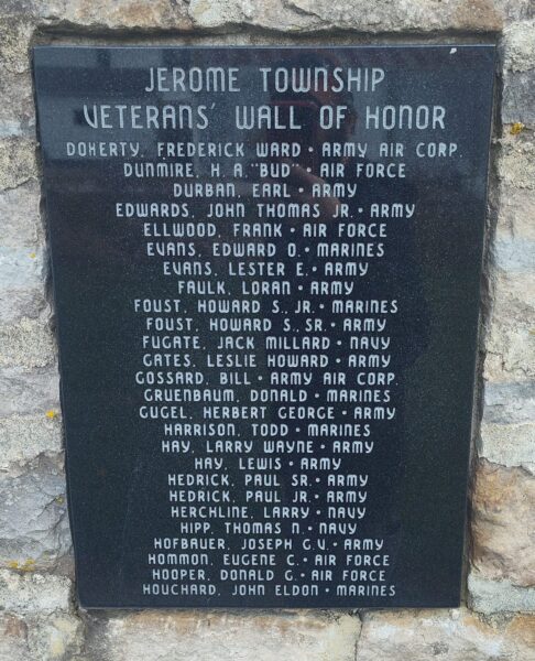 JEROME TOWNSHIP VETERANS WALL OF HONOR MEMORIAL STONE B