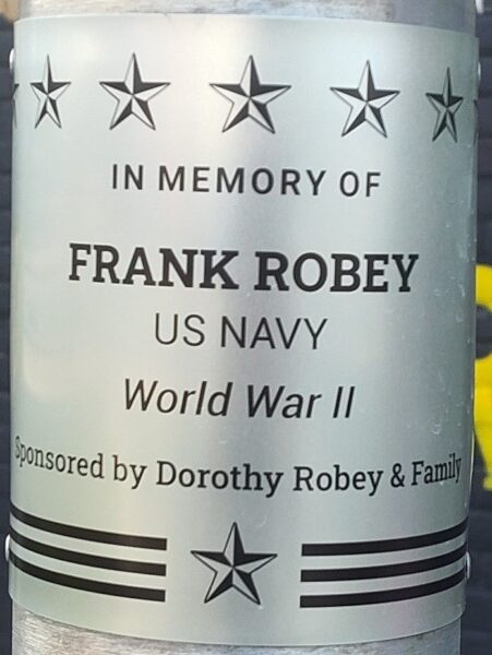 FRANK ROBEY WAR MEMORIAL PLAQUE