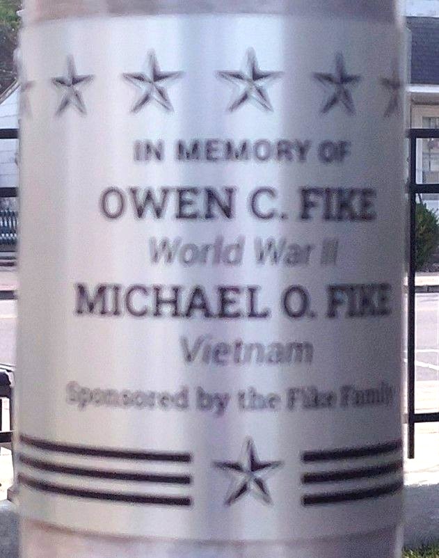 OWEN C. FIKE AND MICHAEL O. FIKE WAR MEMORIAL PLAQUE