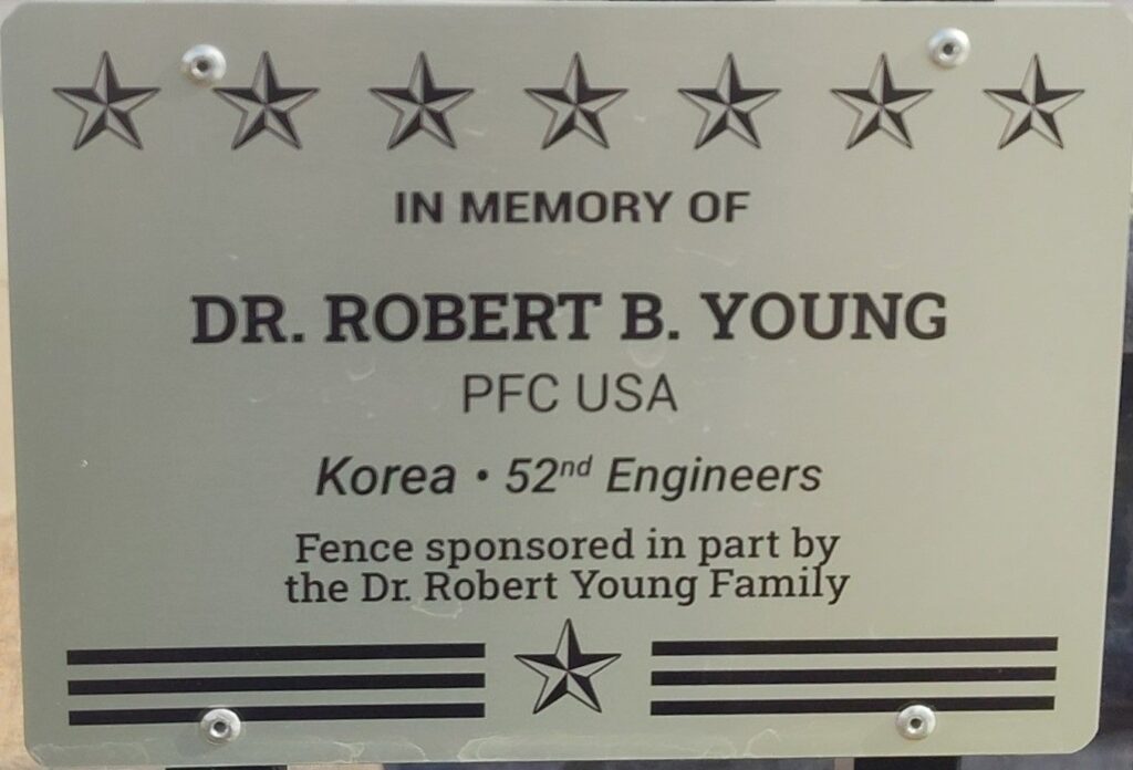 DR. ROBERT B. YOUNG WAR MEMORIAL PLAQUE