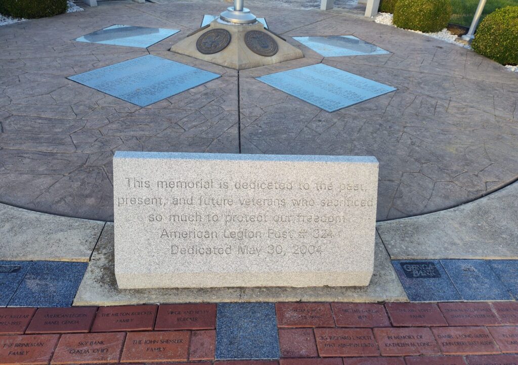 AMERICAN LEGION POST #324 VETERANS MEMORIAL STONE