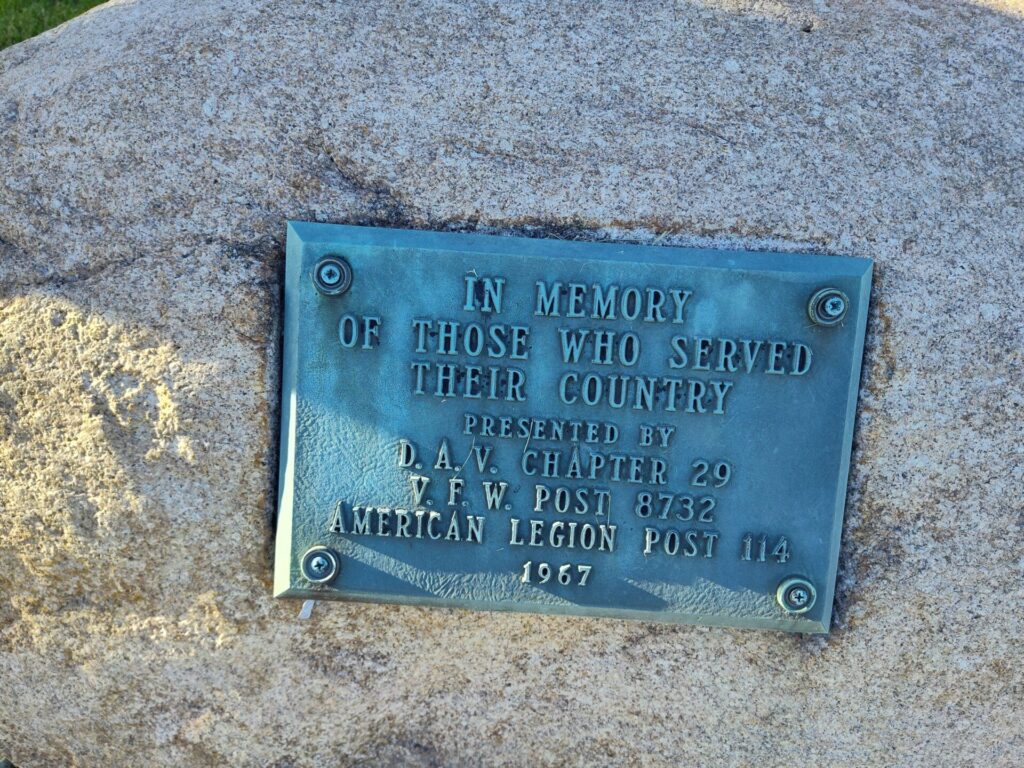 ROSE CEMETERY VETERANS MEMORIAL PLAQUE