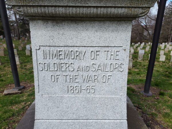 IN MEMORY OF THE SOLDIERS AND SAILORS OF THE WAR OF 1861-65 MEMORIAL SIDE A