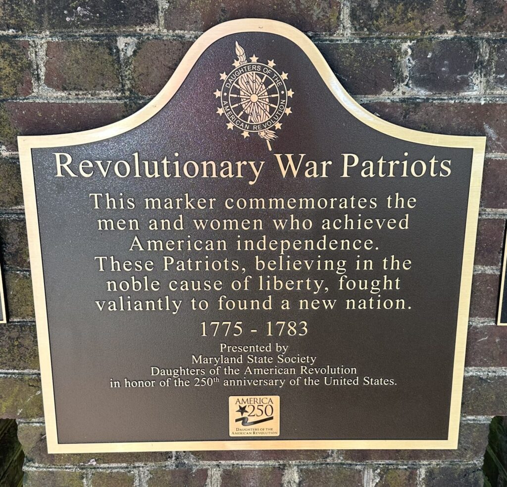 REVOLUTIONARY WAR PATRIOTS MEMORIAL MARKER ANNAPOLIS