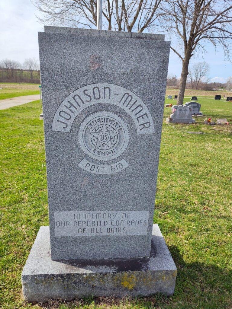 JOHNSON-MINER AMERICAN LEGION POST 618 VETERANS MEMORIAL FRONT