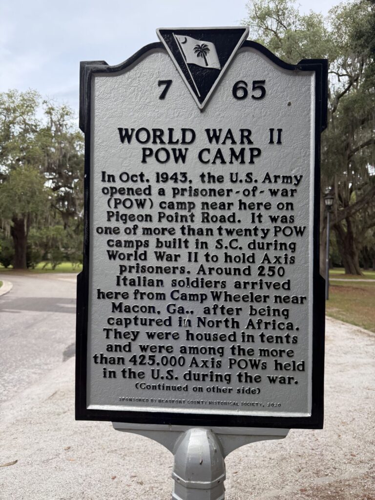 BEAUFORT WORLD WAR II POW CAMP MEMORIAL MARKER FRONT