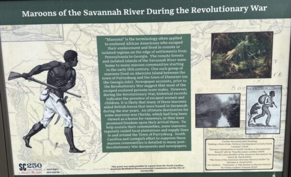 MAROONS OF THE SAVANNAH RIVER REVOLUTIONARY WAR MEMORIAL PANEL