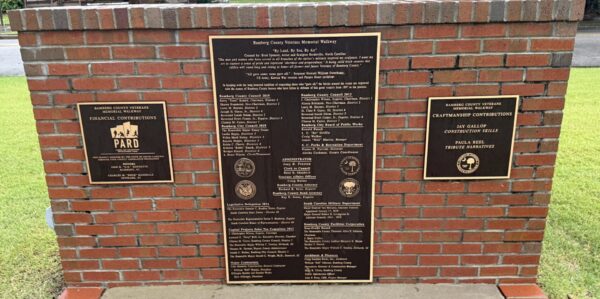 BAMBERG COUNTY VETERANS MEMORIAL WALKWAY