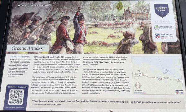 GREENE ATTACKS REVOLUTIONARY WAR MEMORIAL PANEL