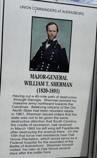UNION COMMANDERS AT AVERASBORO MEMORIAL PLAQUE A