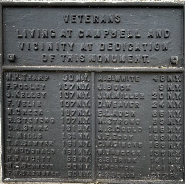 CAMPBELL CIVIL WAR VETERANS MEMORIAL CANNON PLAQUE C