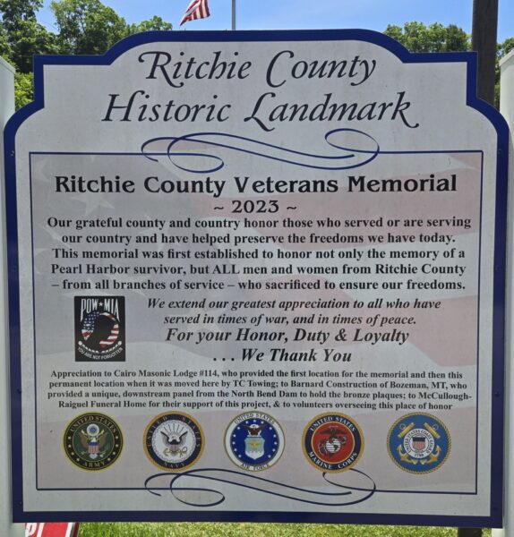 RITCHIE COUNTY ALL VETERANS MEMORIAL MARKER