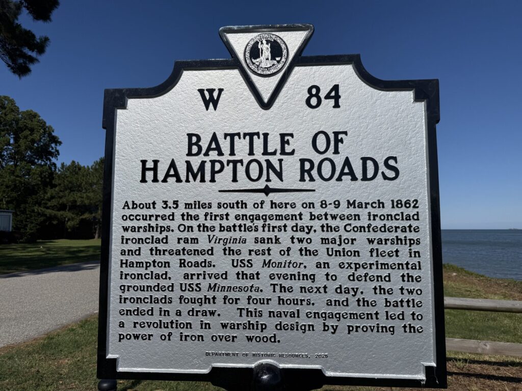 BATTLE OF HAMPTON ROADS WAR MEMORIAL MARKER