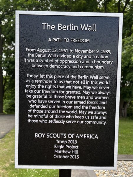 THE BERLIN WALL MEMORIAL MARKER