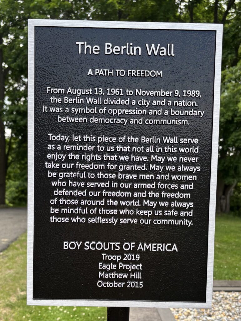THE BERLIN WALL MEMORIAL MARKER