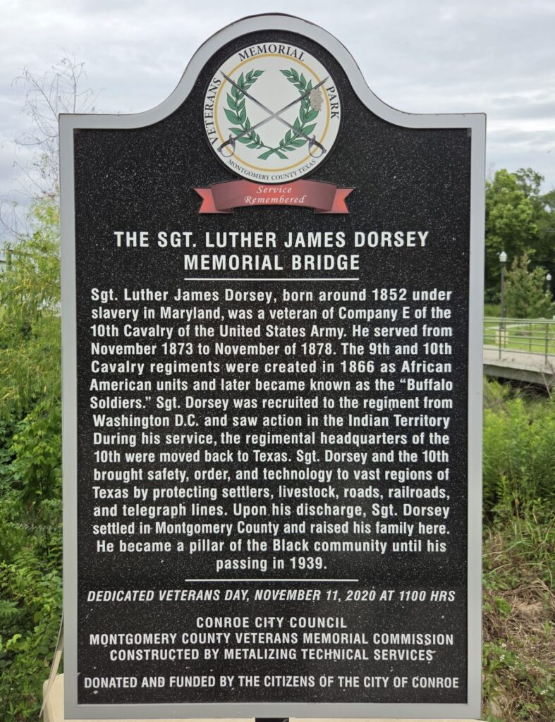 THE SGT. LUTHER JAMES DORSEY MEMORIAL BRIDGE MARKER