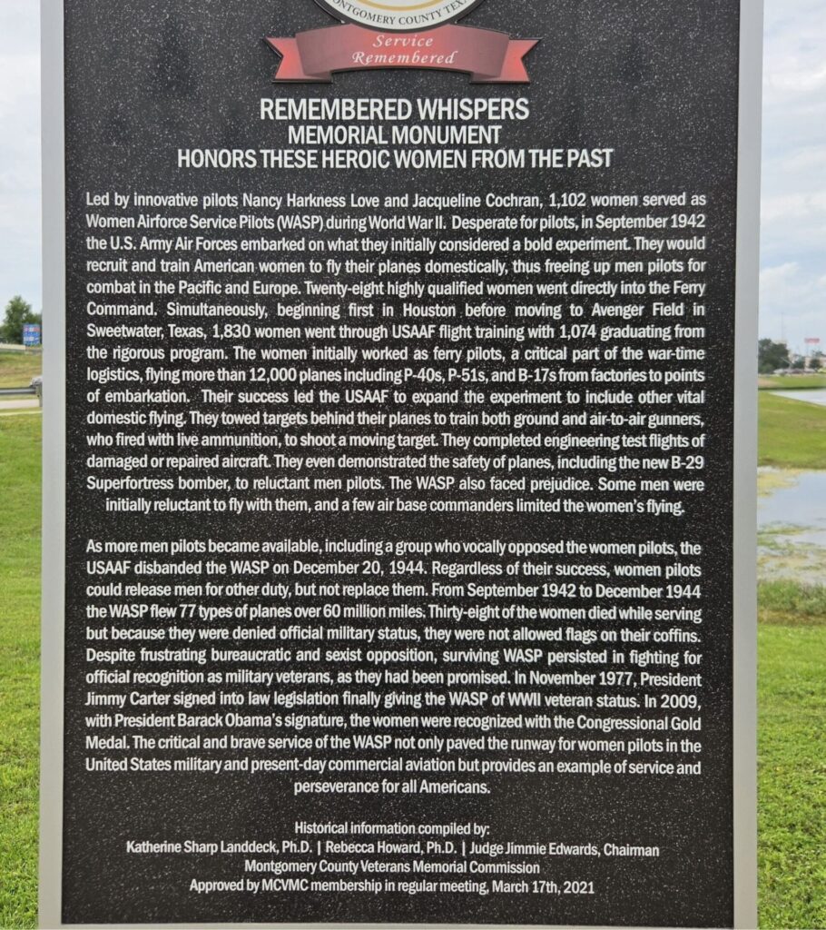 REMEMBERED WHISPERS WAR MEMORIAL MARKER FRONT