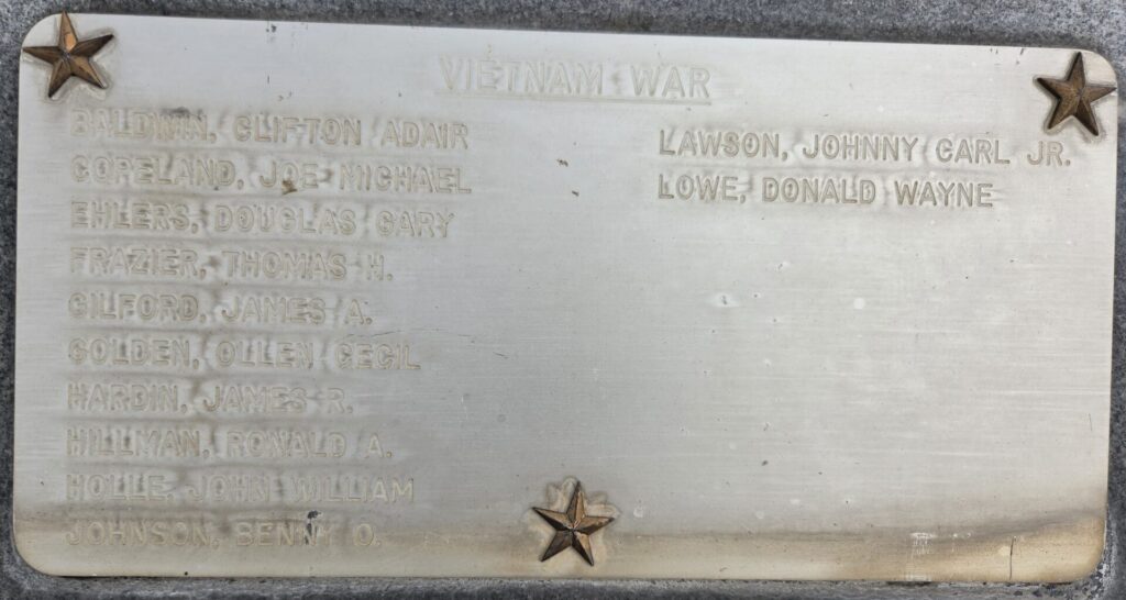MONTGOMERY COUNTY WAR MEMORIAL PARK PLAQUE H