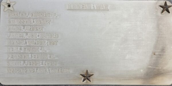 MONTGOMERY COUNTY WAR MEMORIAL PARK PLAQUE G