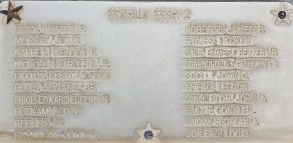 MONTGOMERY COUNTY WAR MEMORIAL PARK PLAQUE E