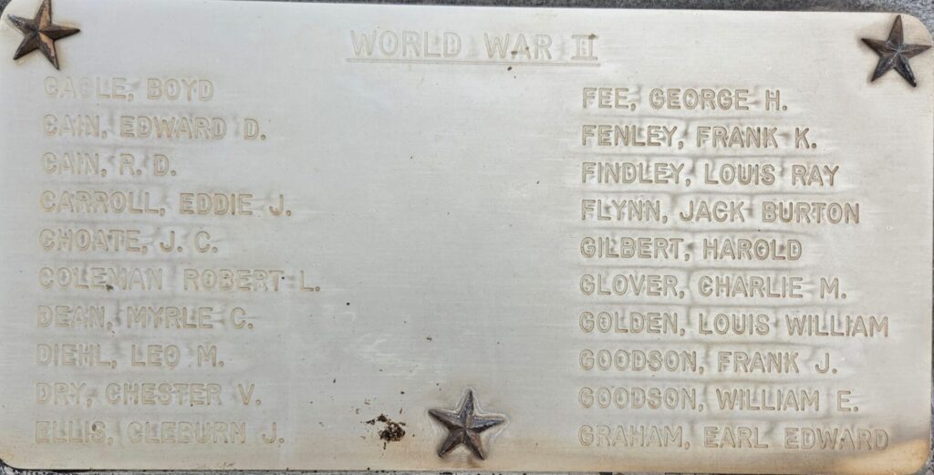 MONTGOMERY COUNTY WAR MEMORIAL PARK PLAQUE C