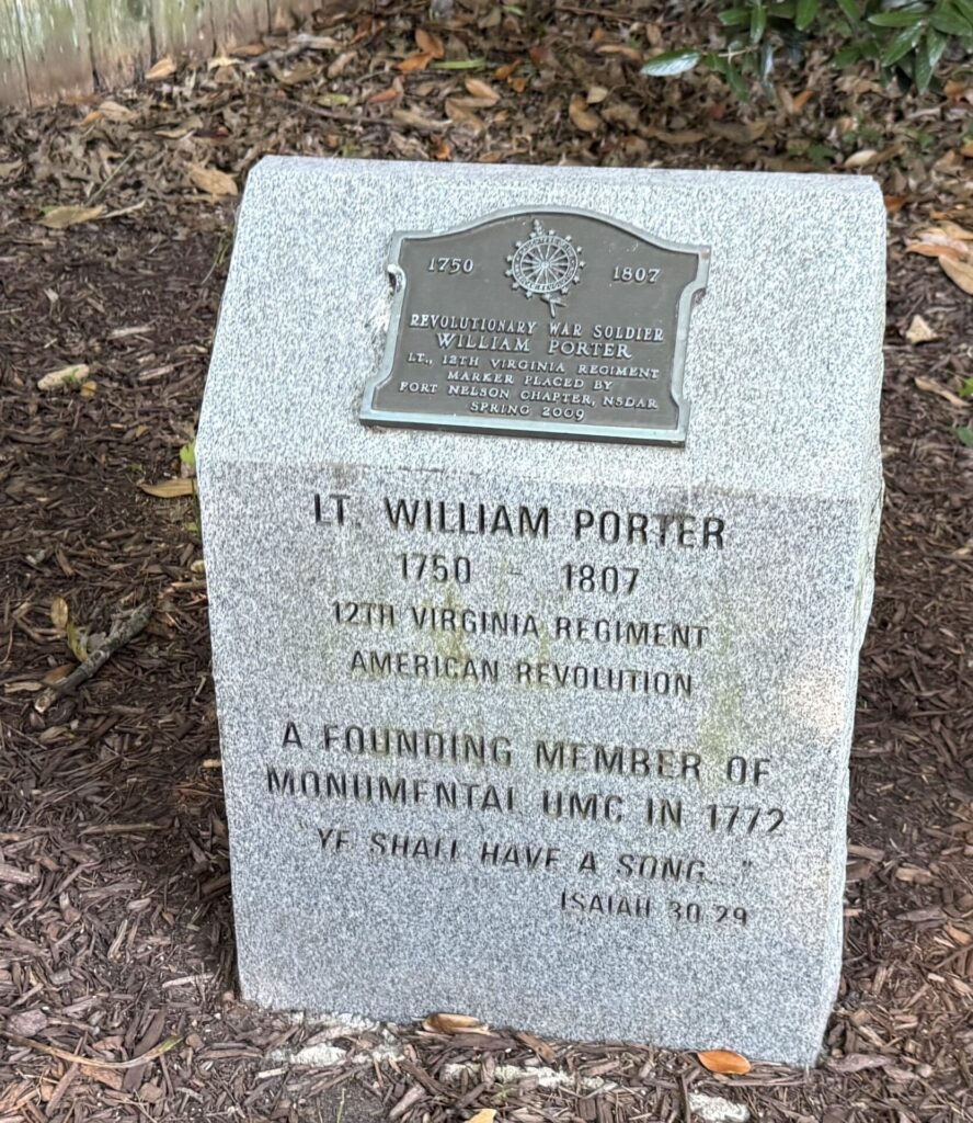 REVOLUTIONARY WAR SOLDIER WILLIAM PORTER MEMORIAL STONE