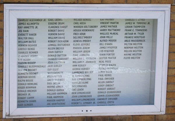GREEN CAMP WAR MEMORIAL HONOR ROLL PLAQUE